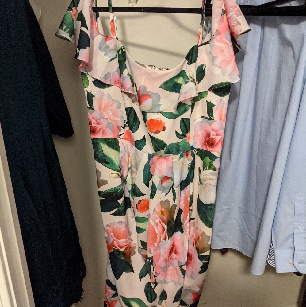 City Chic Off the Shoulder cold shoulder dress